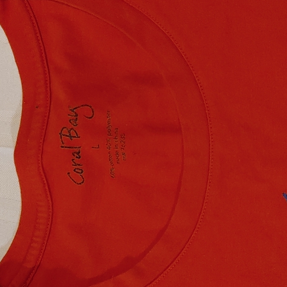 Coral Bay Beach Scene with Bicycle T Shirt Sizer Large - Picture 3 of 7